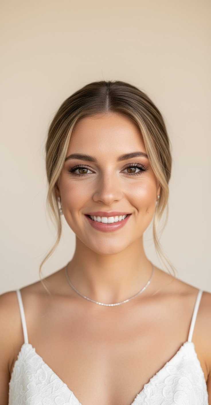 After Messy Low Bun Wedding Hair